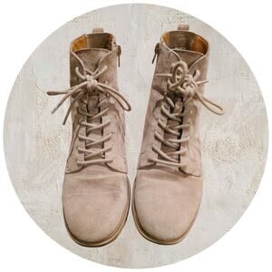 Lucky Brand Diedrah Tan Suede Boots Womens Size 8.5